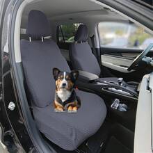2PCS Car Front Seat Cover Car Seat Cover With Storage Pocket Washable Split Automotive Seat Cover Protector For Truck,Van ,SUV Seat Covers Front Kit Protector Washable Cover For All Car Models - Màu xám đen - Xem 7