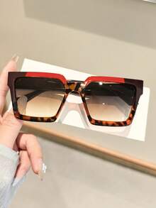 1 件女士夏季亚克力休闲方形框架时尚眼镜，适合海滩必备品、夏季出游和 Y2K 配饰