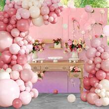 Bộ trang trí cổng bóng bay màu hồng 107 món, gồm bóng bay màu hồng và trắng, kiểu macaron, màu hồng nhạt và màu ngà, thích hợp cho bé trai, bé gái, trẻ em, tiệc mừng em bé chào đời, tiệc tiết lộ giới tính, đám cưới, sinh nhật, trang trí phòng, tiệc tùng. - Hồng - Xem 6