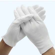 5Pairs S/M/L/XL White Soft Gloves,Ceremonial Thickened Stretchable Lining Glove Household Cleaning Glove Gardening Glove,Jewelry Glove Home Work Glove,Work Gloves For Dry Hands Handling Film SPA Gloves - White - View 4