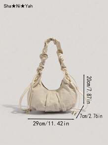 Nouveau sac à dos plissé en nuage pour femmes, sac à bandoulière décontracté, sac à main en nylon à cordon, sac besace croissant minimaliste, léger et polyvalent