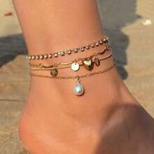 Pulseiras de tornozelo com corrente para os pés para mulheres, à prova d'água, sandálias delicadas descalças, tornozeleiras douradas para mulheres, tornozeleiras com contas de zircônia cúbica, conjunto de joias para os pés para mulheres