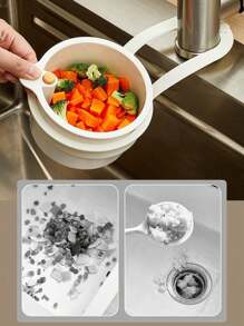 1pc Multifunctional Hanging Over Sink Basket, Detachable Sink Strainer For Kitchen, Bathroom Drain Filter & Food Waste Separator, Fruit Washing Colander, Suitable For Apartment Living