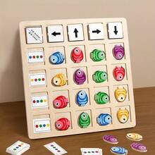 Wooden Little Fish Direction Finding Game, Spatial Logic Training, Wooden Puzzle Toy With 30 Question Cards, Color Recognition And Directional Logic Training Wooden Toy, Holiday, Birthday Gift For Kids Ages 3+ - Multicolor - View 9