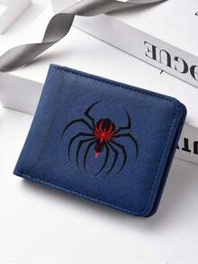 Ví da PU màu đen chất lượng cao in hình nhện, có sức chứa rộng rãi, ngăn đựng tiền xu và nhiều khe cắm thẻ, phong cách thời trang doanh nhân, lựa chọn quà tặng hoàn hảo - Một cỡ - Xem 10