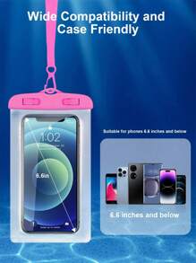 1pc Waterproof Diving Bag, Touch Screen Sealed For Swimming, Photography, Dust-Proof, Shockproof, Rainproof, Floating Gear, Convenient Phone Case. Waterproof Phone Bag With Touch Screen Function And Face Unlock, Suitable For Swimming, Rafting, Transparent Beach Bag Waterproof Phone Case Waterproof Bag