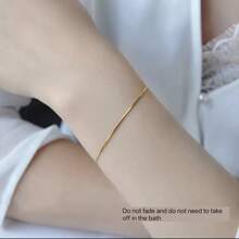 1 pieza Pulsera de cadena de acero inoxidable con diseño de hueso de serpiente en color dorado, elegante y de moda, adecuada para uso diario, Día de San Valentín, fiestas, regreso a la escuela y temporada de graduación