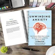 焦虑练习册：克服焦虑、停止担忧、结束恐慌的五周计划，情绪调节技巧与应对策略，螺旋装订笔记本，适合日常使用和返校礼物，学校用品，返校 - 彩色 - 查看 2