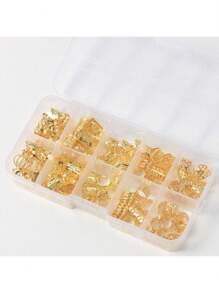 Set de 100/50 piezas de trenzado dorado mezclado, 50 elegantes aros/accesorios para el cabello de señoras y niñas del milenio
