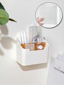 1 pieza Caja organizadora multifuncional para controles remotos - Almacenamiento de artículos de oficina, cosméticos y cables de carga para el escritorio