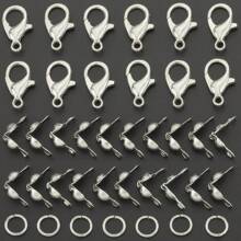 150pcs Golden/Silver/KChrome Gold/White/Gun Black/Random Color Zinc Alloy Lobster Clasp, Jump Ring And Findings Set For DIY Keychain, Key Rings, Bead Stringing, Pendants, Jewelry Craft Making Supplies