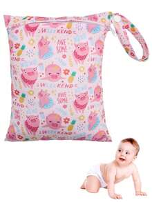 1 件装卡通印花湿袋尿布袋婴儿洗澡家庭装饰礼品