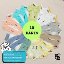 Pack de 10 y 20 Pares de  Calcetas con Malla – Diseño Delicado y Original - Multicolor 10 Pares - Ver 3