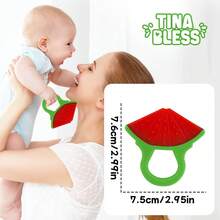 Tinabless 1 pieza Mordedor suave 3D y cepillo de dientes de plátano para bebé - Perfecto para las necesidades de dentición de su hijo - sandía - Ver 6