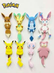 pokemon Creative Cartoon Anime Pokemon Non-Marking Adhesive Hanger Hooks, Flexible Soft Gel Pikachu Style