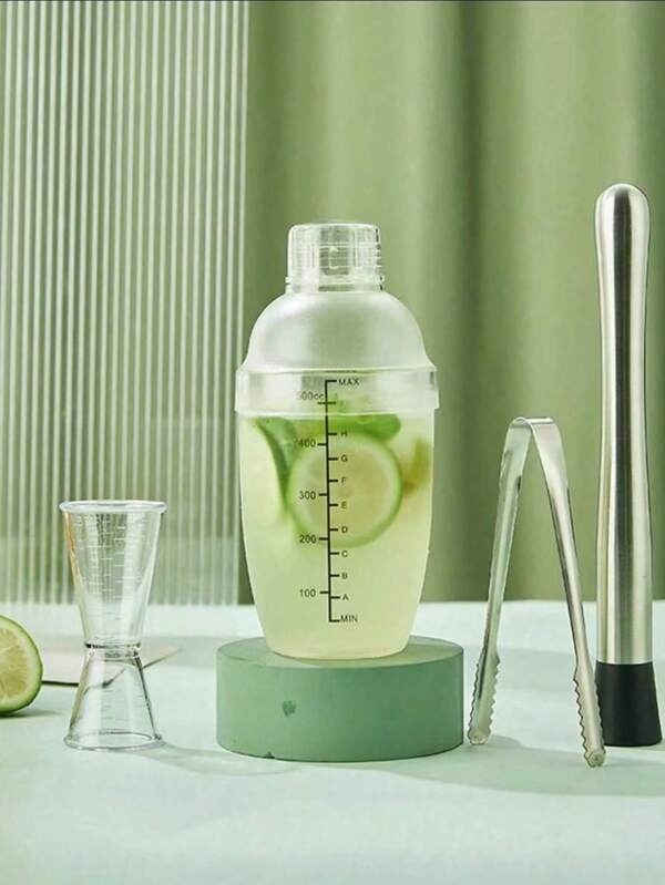 1 Stück Grundlagen-Cocktailshaker, einfacher Cocktail-Mixer aus klarem Kunststoff für den Bargebrauch