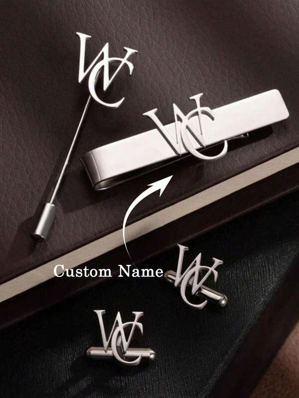 Gemelos personalizados para padrinos de boda, broche y corbata, gemelos con inicial personalizada, regalos para padrinos, propuesta a padrinos, regalos para el mejor hombre, gemelos de boda para el novio, accesorios de vestir, elegante otoño, frescura urbana