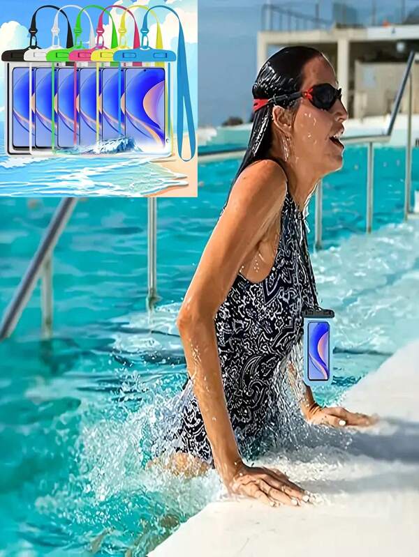 1 pièce Étui de téléphone étanche, pochette de téléphone étanche, sac de téléphone en PVC, convient pour les vacances, la plage, la natation