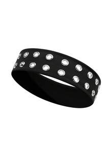 女式 Bandana 1 件 Y2K 纯色金属朋克前卫运动头带，适合女孩的多功能时尚配饰，适合日常生活、街舞、旅行配饰，适合女士时尚发饰经典发带秋冬度假装女士优雅围巾