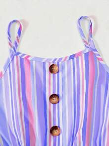 Tween Girl Summer Lovely Multi-Colored Casual Jumpsuit - Multicolor - View 2