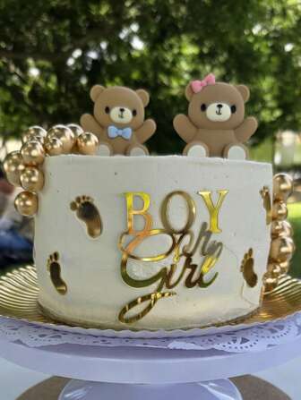 3pcs Reusable Acrylic Cake Topper Letters - "Boy Or Girl" & Baby Footprints Gender Reveal Party Decor For Baby Shower, Baptism, Birthday Celebrations, Baby Shower Games & Celebration Photo Props