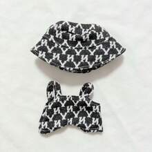 全新15-17厘米拉布布字母刺绣服装套装适用于拉布布娃娃衣服Labobo小雕像第1代第2代第3代吊带裤套装娃娃裙【仅娃娃衣服】 - 彩色 - 查看 5