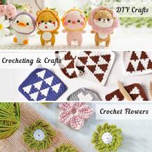 126 pièces Set de crochet pour débutants, comprend un fil acrylique à 100%, des crochets à tricoter et un sac de rangement noir, un kit de crochet ergonomique et portable, convient à tous les débutants (accessoires et couleurs de fil aléatoires)