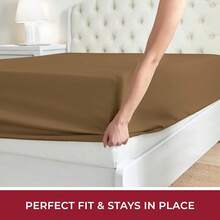 Mellanni King Fitted Sheet - Iconic Bedding Sheets With Up To 16 Inch Deep Pocket - Soft & Cooling - Fade & Stain Resistant - 1 PC (King, Light Blue) - 1886 摩卡 - 查看 5