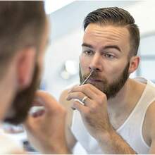 Tijeras de belleza profesionales de acero inoxidable finas, rectas y puntiagudas para el cuidado personal, eliminación del vello facial y recorte de orejas, nariz y cejas