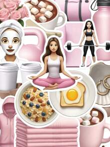 50pcs GYM Girl Stickers Tablet Fun Decorative Decals