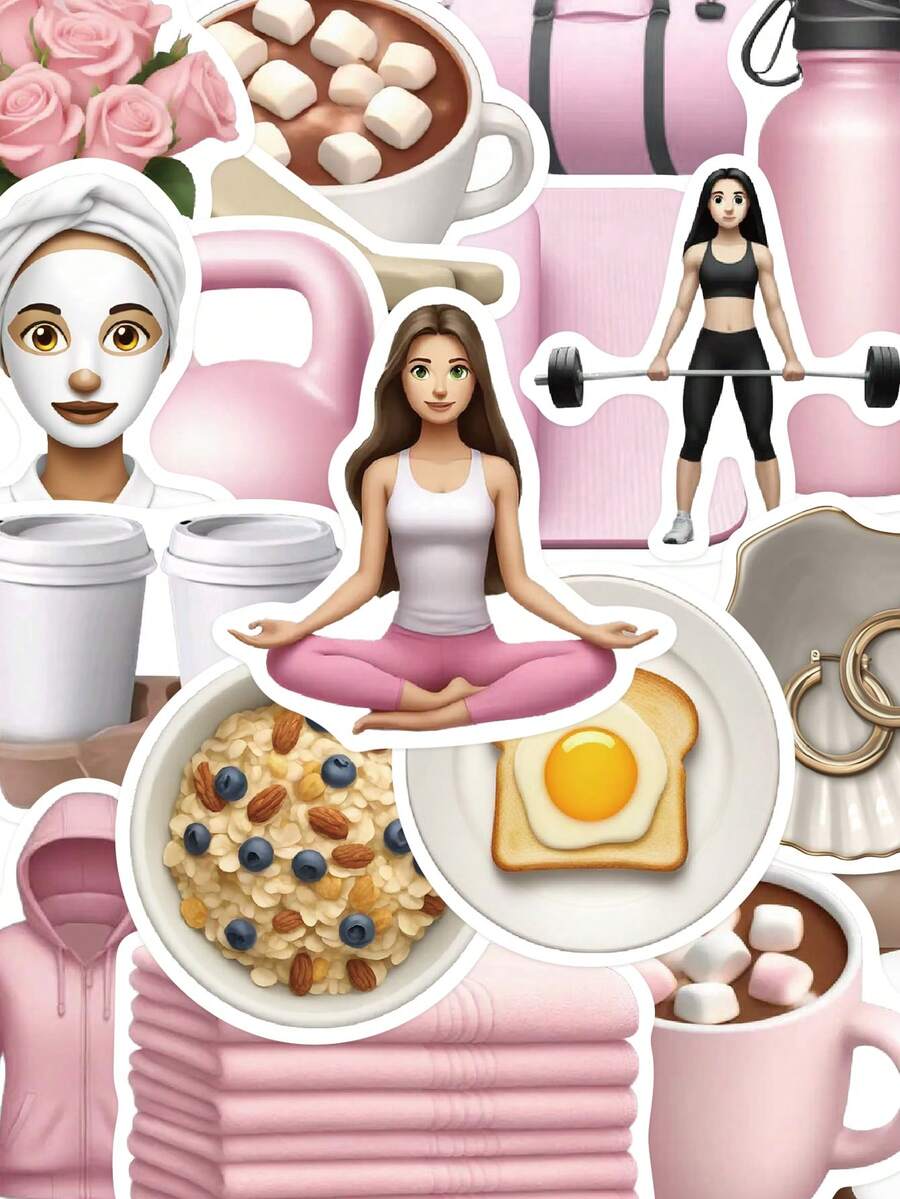 50pcs GYM Girl Stickers Tablet Fun Decorative Decals