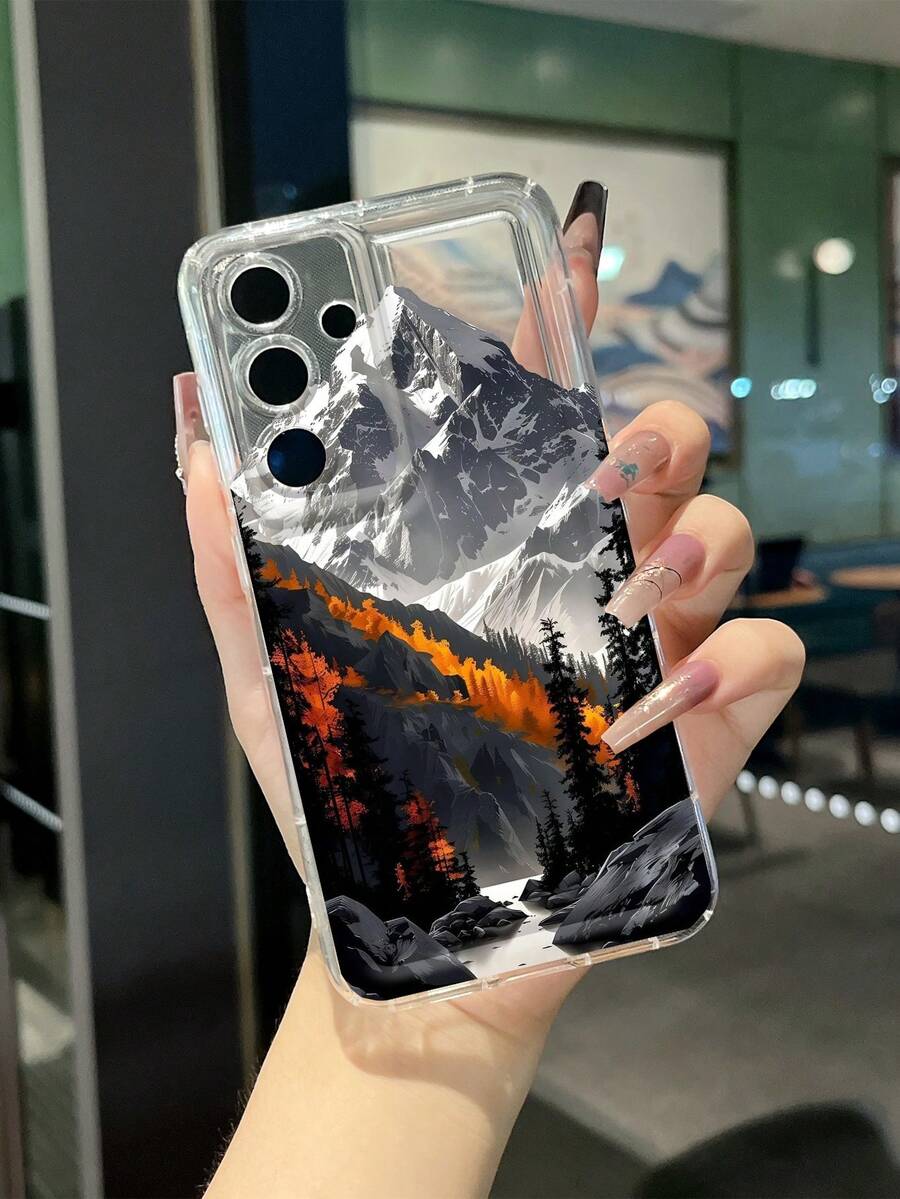 Mountain Landscape Pattern Shockproof Phone Protective Case Compatible With Galaxy A54 5G, A52, A14, A15, A12, S22, S21, A33 5G, A50, S24, S23, S10 5G, A32 5G, A55 5G, S10, S23 Ultra, A53 5G, A05S, A24 4G, Gifts For Men And Women - Multicolor - View 1