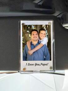 Custom Sun Visor Photos Clip,Personalized Car Sun Visor Clip,Customized Car Picture Decoration,Customizable Photos And Text Birthday Gifts,Acrylic Auto Parts-Diy Photo Frames,Valentine's Day Gifts,Father's Day Gifts,For Boyfriend,Girlfriend,Father,Bestie,Friend,Family,Anniversary,Unique Gifts