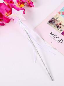 1 pieza Varita de ángel de fiesta, varita de hada de princesa mágica de 5 puntas, accesorio de disfraz lindo para fotografías, Halloween