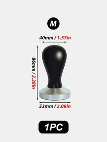 1件 51mm/53mm/58mm 紅色/黑色實木手柄不鏽鋼咖啡壓粉器，極簡設計，易於清潔，防鏽，適用於奶茶店、咖啡廳、居家使用，兼容多款咖啡機型號，可用於壓粉與分粉 - 黑色 - 查看 15