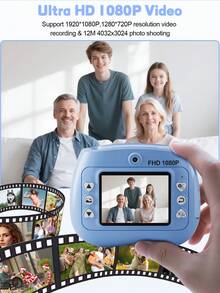 Tagry 1080P HD Dual-Lens Selfie Digital Camera 2.4 Inch Screen Instant Print Cute Camera Fun Gift For Girls Boys With 3 Rolls Print Paper - Multicolor - View 3