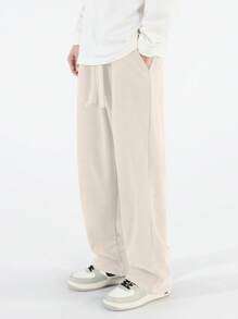 Men's Spring/Autumn Corduroy Straight Leg Casual Pants, Comfortable Minimalist Versatile Sports Trousers