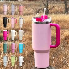 1 Piece, Compatible With Stanley Cup 40 Oz Stainless Steel Tumbler With Handle And Straw, 40oz Large Capacity Double Wall Vacuum Insulation Thermal Hot And Cold Beverages Flask Water Bottle For Home, Office And Outdoor Activities Camping,Ideal For Christmas(The Cleaning Brush And Straw Can Be Purchased Separately)