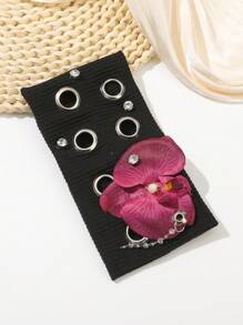 1 Stück Modischer Schmetterling Orchideen Kristall Metallkopfband für Frauen, elastisches dehnbares Haarband Haaraccessoire für Modische Frauenhaarschmuckartikel