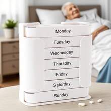 1pc, 7-Day Large Capacity Portable Pill Case With Morning/Noon/Night Compartments, Weekly Pill Organizer Box For Travel