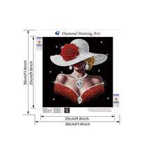 "Lady With Rose Hat" Diamond Painting Kit For Adults - Vintage Crystal Rhinestone Wall Art, DIY Home Decor Gift For Women/Mom | Premium Living Room, Bedroom, Office Decor - Nhiều màu - Xem 5