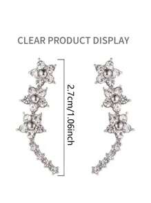 1 par de Aretes de mujer con perlas de 3.2g de plata, adecuados para usar a diario, en el trabajo y en fiestas. Aretes elegantes y versátiles. Regalo clásico vintage francés o presente esencial