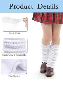 4 Pairs Slouch Socks, Women's Soft Knitted Boot Socks, Solid Color Compression Socks, Bubble Socks Crew Socks, Fall Autumn Winter Warm & Breathable Socks, Halloween Christmas Xmas Gift - Multicolor - View 6