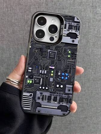 电路板图案手机壳，工艺设计，磨砂防摔保护相机手机保护套，兼容 iPhone11、12、13、14、15、16 ProMax X、XS、XR、16E、15 Plus，兼容三星 Galaxy A03、A05、A05S、A12、A14、A15、A32 4G/5G、A35、A52/A52s 5G，兼容 OPPO A16、A17、A36、A57 4G、A58 4G、A60、A78 4G、A94、A95