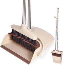 Broom And Dustpan Set House Brooms For Sweeping Indoor Collapsible Broom And Dust Pan Combo For Home Office Kitchen Lobby Floor Pet Hair