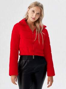 chamarra torera de peluche ideal para la temporada - Rojo - Ver 2