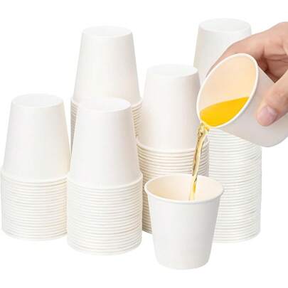 100 Pack 3 Oz Paper Cups For Bathroom, Disposable Mouthwash Cups, Small Paper Cups, For Parties, Picnics, Travel