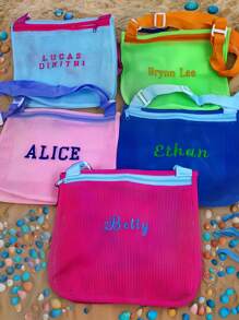 Personalized Kids Beach Bag, Seashell Bag, Toddler Beach Tote, Summer Pool Bag, Kids Travel Bag, Beach Bucket Bag