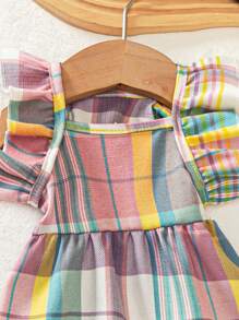 Cute Kitten & Puppy Colorful Plaid Pet Dress