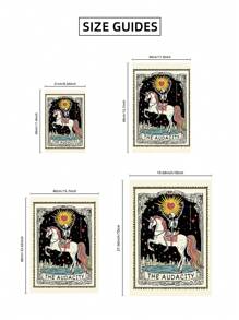 1 Stück Kristall Göttin Tarot Wandkunst Schädel minimalistisches Poster mit Hexenermächtigungssymbol, Gothic Frauenkraft Dekoration für dunkles Studentenwohnheim, Göttlich Feminine Geschenk und mystische Wanddekoration (Gothic Muster Malerei)